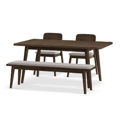 The Attic Merill Six Seater Dining Set In Walnut Finish