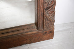 Hand Carved Indian Arched Window Frame Mirror Brown