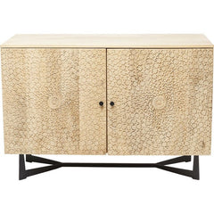 Lava Exotic 2 Door Mango Wood Industrial Carved Sideboard Buffet