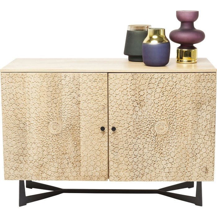 Lava Exotic 2 Door Mango Wood Industrial Carved Sideboard Buffet