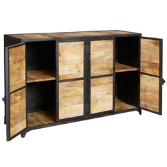 Angle Industrial Solid wood Metal Sideboard