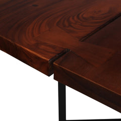 Industrial Live Edge Solid Wood Dining Table Chocolate Brown