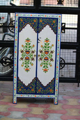 Mughal Indian Hand Painted Solid Wood Cabinet D132