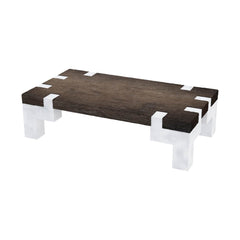 Blanc Two-Tone Rustic Wood Large Farmhouse Coffee Table