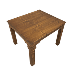 Antique Indian Hand Carved  Solid Wood  Top Dining Table 04