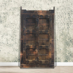 Indian Vintage Antique Hand Carved Reclaimed Wood Door Panel 110