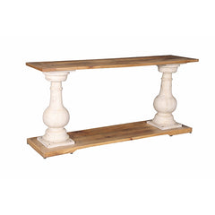 Indian Antique Carved Pillar Console Table 16