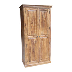 Indian Solid Wood Cabinet Natural 100 x 60 x 200 Cm