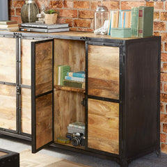 Angle Industrial Solid wood Metal Sideboard