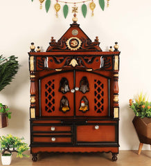 Sheesham Wood Handmade Mandir Home Temple In Brown