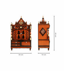 Sheesham Wood Handmade Mandir Home Temple In Brown