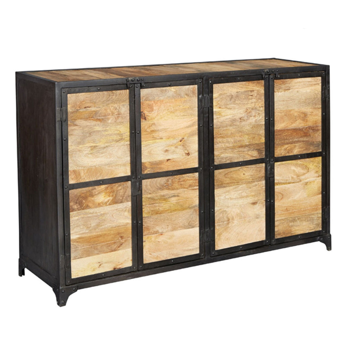 Angle Industrial Solid wood Metal Sideboard