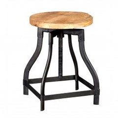 Barn Industrial Adjustable Height Bar Kitchen Stool with Metal Legs - 70x36x36cm