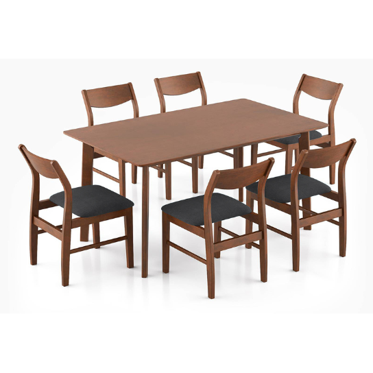 The Attic Omaha Six Seater Dining Set In Honey Finish