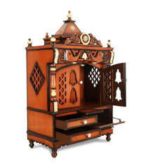 Sheesham Wood Handmade Mandir Home Temple In Brown