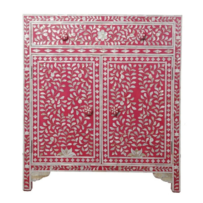 Mother of Pearl sideboard Cabinet Pink Floral