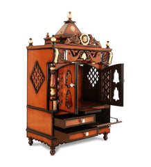 Sheesham Wood Handmade Mandir Home Temple In Brown