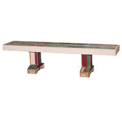 Liberty Reclaimed Wood Double Pedestal Bench Multi Colors