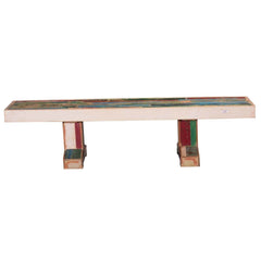 Liberty Reclaimed Wood Double Pedestal Bench Multi Colors