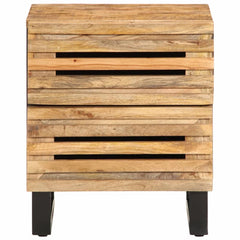 Angle Industrial Iron and  Solid Mango Wood Bedside Table 31