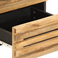 Angle Industrial Iron and  Solid Mango Wood Bedside Table 31