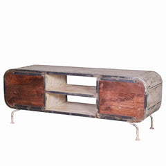 Rustica Indian Reclaimed Wood Iron Industrial TV Stand Media Console