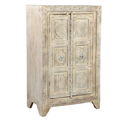 Indian Vintage Hand Carved Solid Wood Cabinet D124