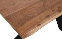 Industrial Hand Carved Solid Wood & Metal Dining Table 24