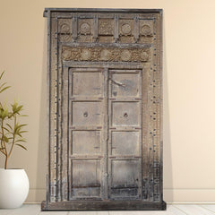 Indian Vintage Antique Hand Carved Solid Wooden Door 26