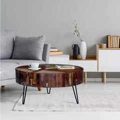 Aspen Indian Metal and Reclaimed Wood Coffee Table C3