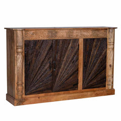 Indian Hand Carved Solid Hard Wood 3 Door Sideboard C16
