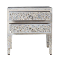 Bone Inlay Star Geometrical pattern Bedside Table 71
