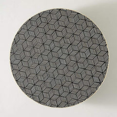 Maaya Brass Bone Inlay Round Drum Coffee Table
