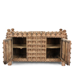 Antique Indian Hand Carved Solid Wood Console Table 01