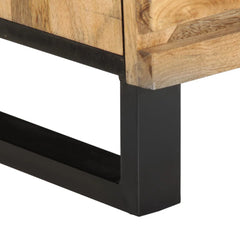 Angle Industrial Iron and  Solid Mango Wood Bedside Table 31