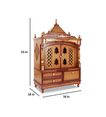 Sheesham Wood Handmade Mandir Home Temple In Brown