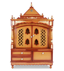 Sheesham Wood Handmade Mandir Home Temple In Brown