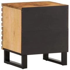 Angle Industrial Iron and  Solid Mango Wood Bedside Table 31