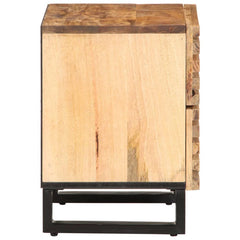 Angle Industrial Iron and  Solid Mango Wood Bedside Table 31