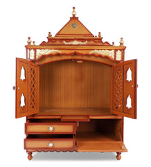 Sheesham Wood Handmade Mandir Home Temple In Brown