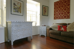 Mother of Pearl Chest Sideboard Grey Floral