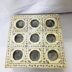 Real Bone Inlay Designer Rectangular Glass Tray Yellow Floral