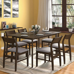 The Attic Omaha Six Seater Dining Set In Walnut Finish