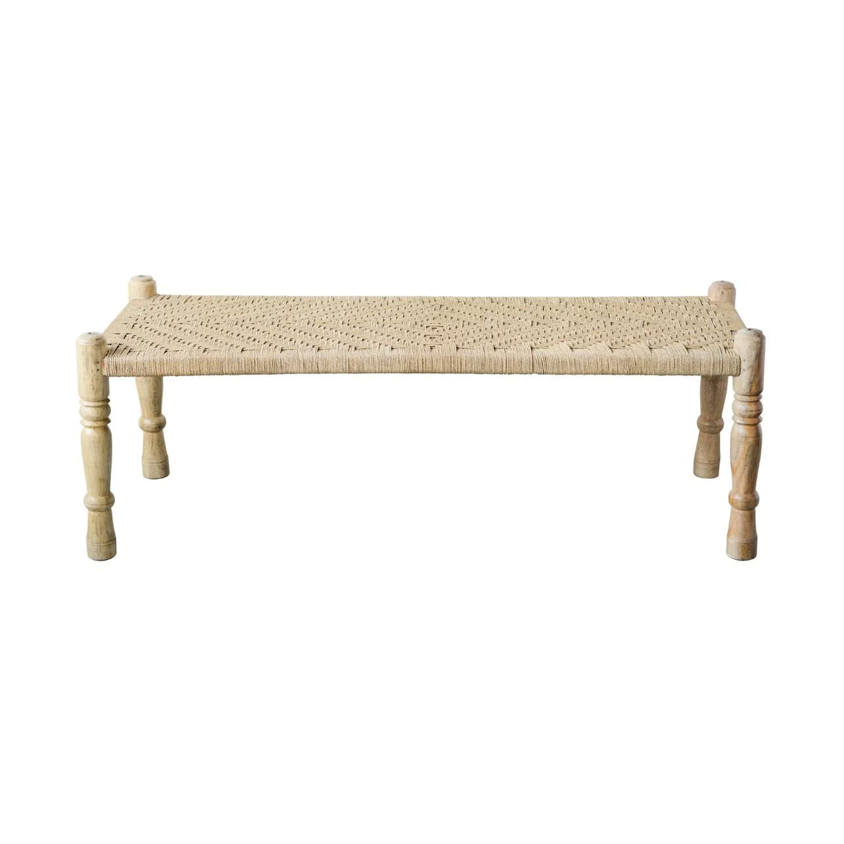 Indian Solid Wood Handmade Rajasthani Charpai Bench Khat Manjhi Woven Charpai Daybed