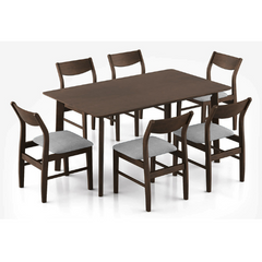 The Attic Omaha Six Seater Dining Set In Walnut Finish