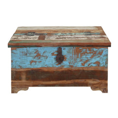 Liberty Rustic Reclaimed Wood Coffee Table Storage Trunk Natural