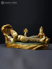 Indian Lord Vishnu With Devi Lakshmi Brass Statue
