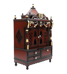 Sheesham Wood Handmade Mandir Home Temple In Brown