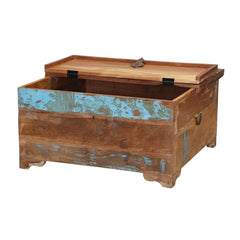 Liberty Rustic Reclaimed Wood Coffee Table Storage Trunk Natural