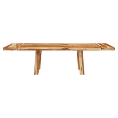 Indian Solid Wood Extendable Dining Table With Splayed Block Legs